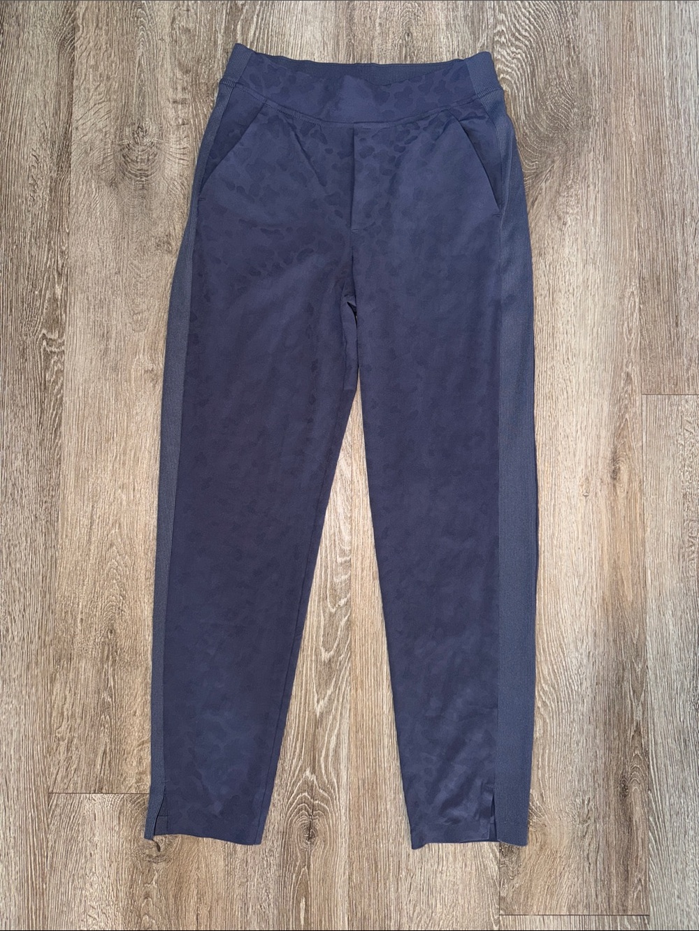 Athleta Brooklyn textured animal print blue ankle pants size 0 outdoors active